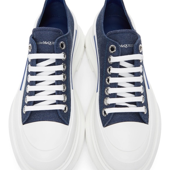 Indigo Denim Tread Slick Sneakers - Picture 7 of 13